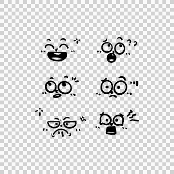 Hand drawn face smiley emoticon collection 02 design Stock Illustration