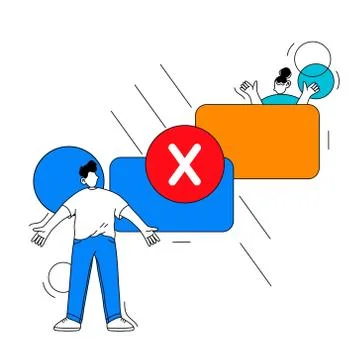 Hand drawn failed electronic money transfer vector illustration Stock Illustration