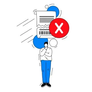 Hand drawn failed electronic payment vector illustration イラスト素材