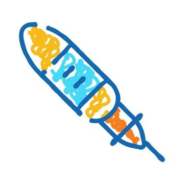Hand drawn feather icon representing creativity and lightness Stock Illustration