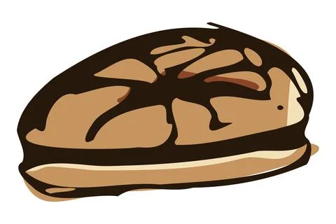 Hand Drawn Filled Bread Loaf Vector Illustrazione stock