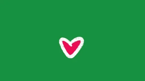 Hand Drawn Filled Red Heart Animation Overlay with Pop Art Textured Cartoon Love 動画素材 335124723