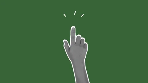 Hand-Drawn Finger Tap Gesture Animation on Green Screen | Doodle Hand Click  Stock Footage 330536810