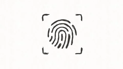 Hand Drawn Fingerprint Authentication Animation Video stock 341766267
