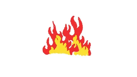 Hand drawn fire flame looping animation on white background Stock Footage 340273138