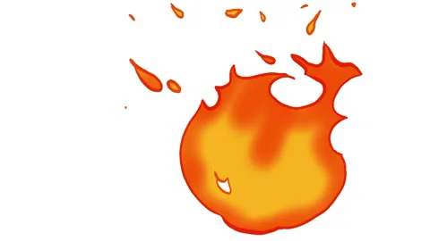 Hand drawn fire flames dancing and swaying in the wind isolated on white Stock Footage 261863545