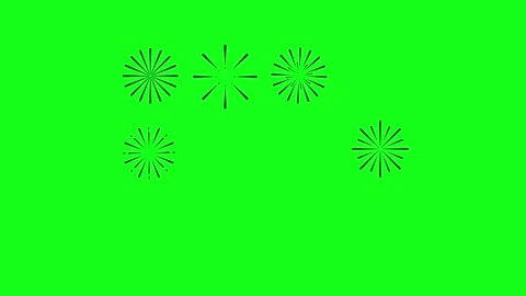 Hand drawn firework animation elements on green screen Stock Footage 310849191