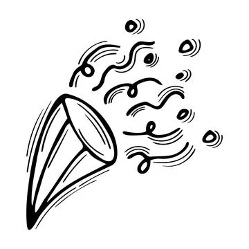 Hand drawn firework. Celebration concept. Doodle petard, firecracker, sparkle Stock Illustration