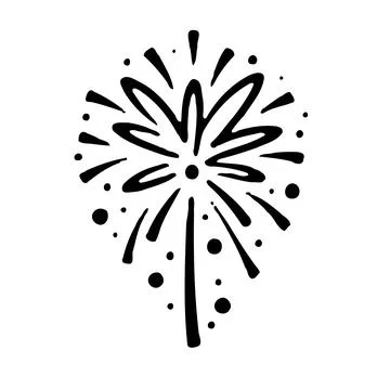 Hand drawn firework explosion illustration Stock Illustration