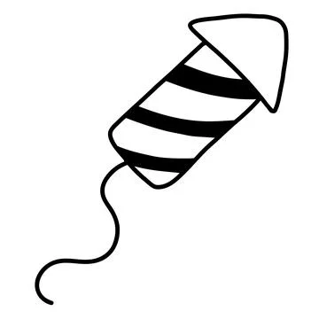 Hand drawn firework outline doodle in vector format Stock Illustration