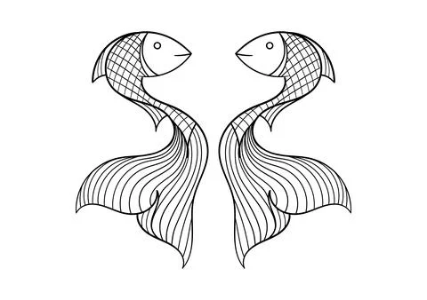 Hand drawn fish Illustrazione stock