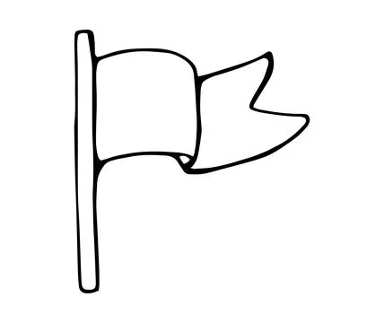 Hand Drawn Flag Doodle Icon Symbol Marker Achievement Goal Illustration Stock Illustration