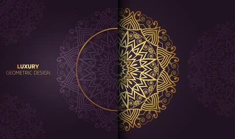 Hand drawn flat abstract creative new gradient luxury color mandala Stock Illustration