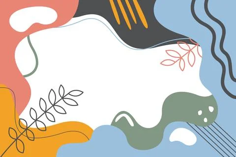 Hand drawn flat abstract shapes background Stock Illustration
