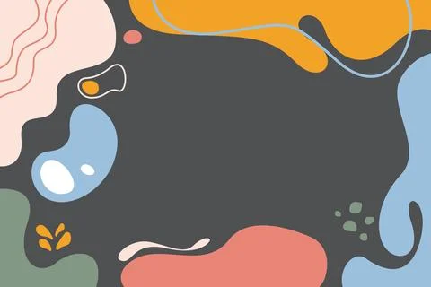 Hand drawn flat abstract shapes background Stock Illustration