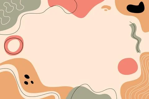 Hand drawn flat abstract shapes background Stock Illustration