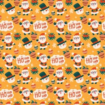 Hand drawn flat christmas pattern design Stock Illustration