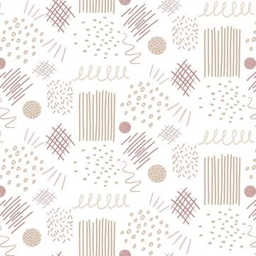 Hand drawn flat design abstract doodle pattern Illustrazione stock