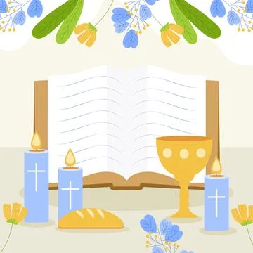 Hand drawn flat design bible study illustration Stock Illustration