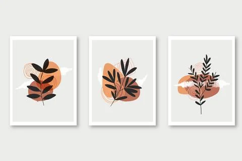 Hand drawn flat design boho wall art Stock Illustration