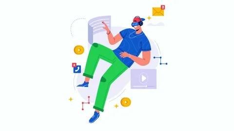 Hand-Drawn Flat Design Metaverse Illustration – VR, Reality Stock Footage 311103078