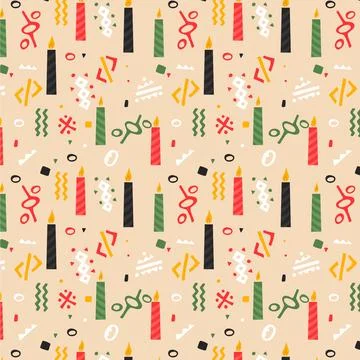 Hand drawn flat kwanzaa pattern design Stock Illustration