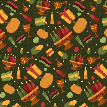 Hand drawn flat kwanzaa pattern design Illustrazione stock