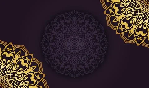 Hand drawn flat new gradient luxury color mandala creative background design Stock Illustration