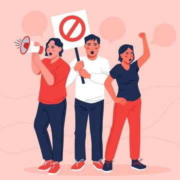 Hand drawn flat peru protests illustration Stock Illustration