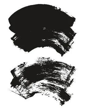 Hand Drawn Flat Sponge Thick Artist Brush Curved Background High Detail MEGA Set Stock Illustration