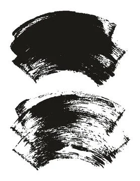 Hand Drawn Flat Sponge Thick Artist Brush Curved Background High Detail MEGA Set Stock Illustration