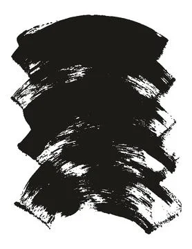 Hand Drawn Flat Sponge Thick Artist Brush Curved Background High Detail MEGA Set Stock Illustration