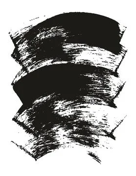 Hand Drawn Flat Sponge Thick Artist Brush Curved Background High Detail MEGA Set Stock Illustration