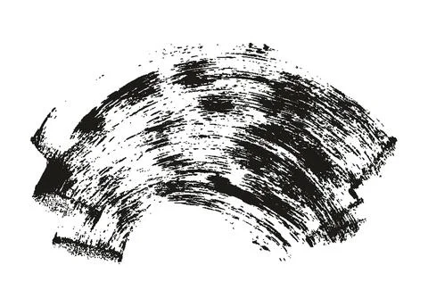 Hand Drawn Flat Sponge Thick Artist Brush Curved Background High Detail MEGA Set Stock Illustration