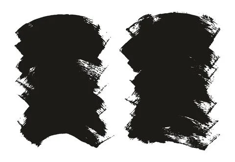 Hand Drawn Flat Sponge Thick Artist Brush Curved Background High Detail MEGA Set Stock Illustration