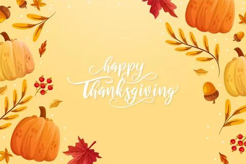 Hand drawn flat thanksgiving background Stock Illustration