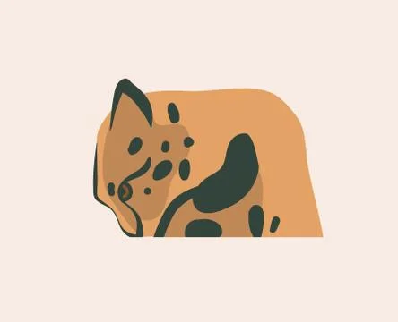 Hand drawn flat vector stock abstract graphic illustration with African wild イラスト素材