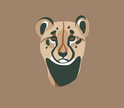 Hand drawn flat vector stock abstract graphic illustration with African wild イラスト素材