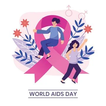 Hand drawn flat world aids day vector illustration. Stock Illustration