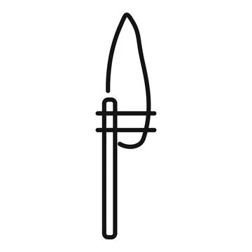 Hand drawn flint stone age axe icon representing hunting tool Stock Illustration