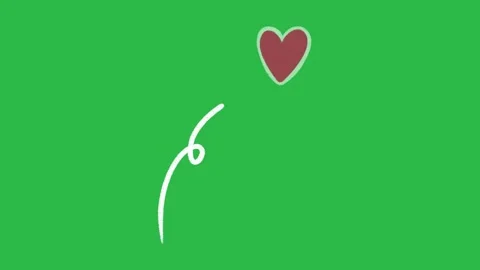 Hand Drawn Floating Heart Path Motion Line Graphic on Green Screen Background Vidéo 339335199