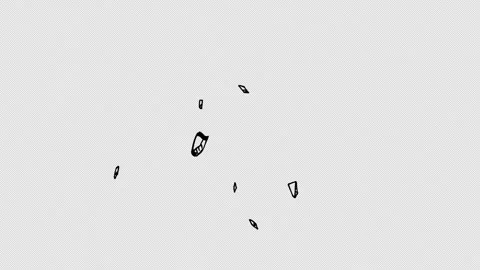 Hand drawn Floating Stone Shards Alpha Channel 4K Video stock 346810047