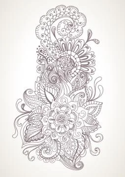 Hand drawn floral background Stock Illustration