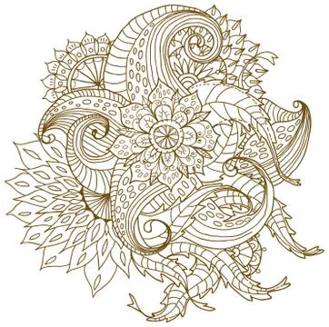 Hand drawn floral background Stock Illustration