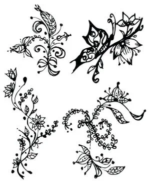 Hand drawn floral background Stock Illustration