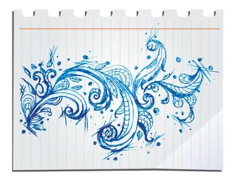 Hand drawn floral background Stock Illustration