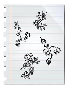 Hand drawn floral background Stock Illustration