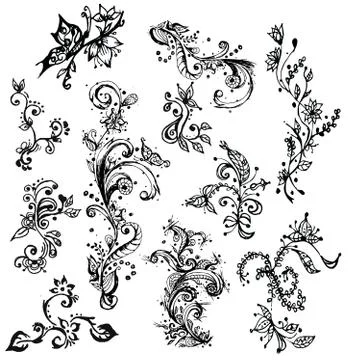 Hand drawn floral background Stock Illustration