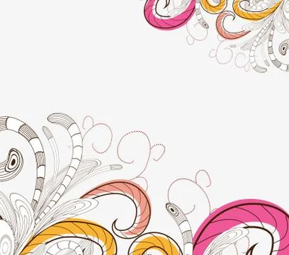Hand Drawn floral background Stock Illustration