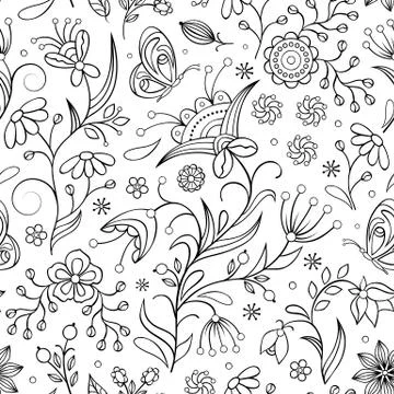 Hand drawn floral background Stock Illustration